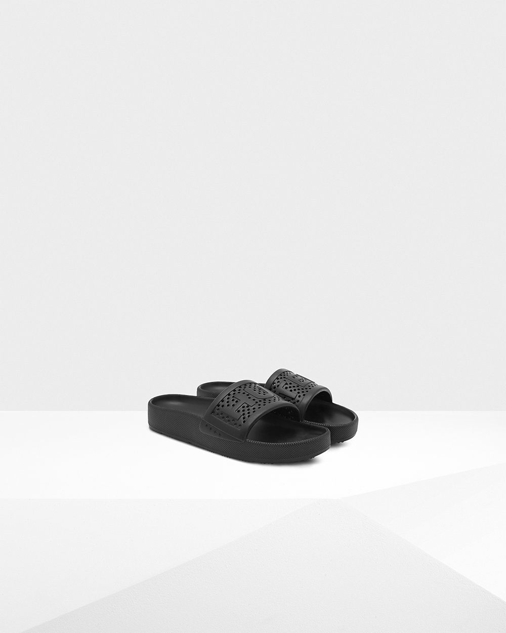 Hunter Original Lightweight Moulded Slides - Online Sale Mens Black - VEBPUT067